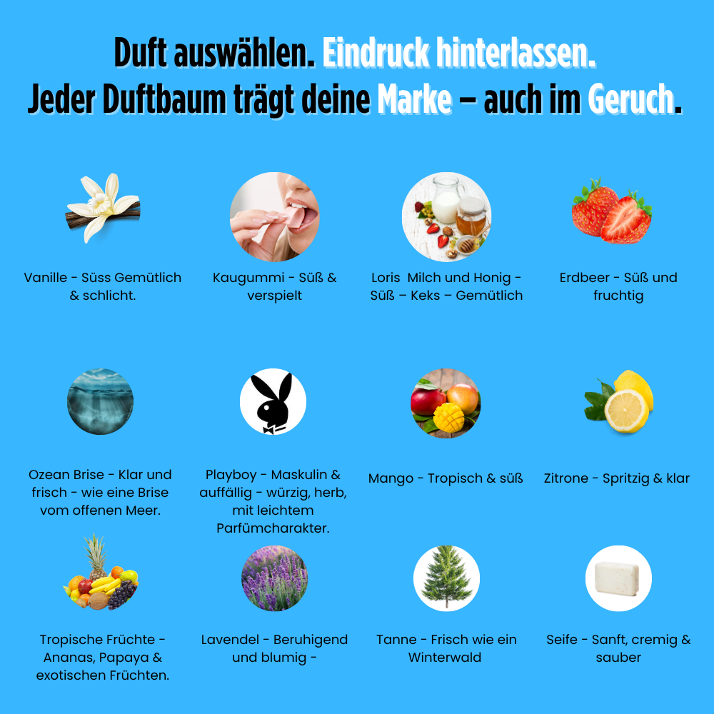 Duftbaum personalisiert – mit Ihrem Logo bedruckt