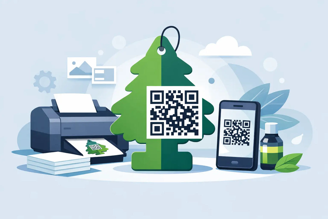 Duftbaum mit QR Code drucken lassen