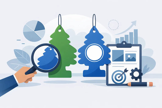 Logo-Platzierung auf Duftbaum optimieren