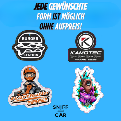 Duftbaum mit ihrem personalisierten Logo bedruckt